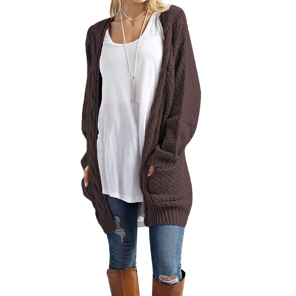 Brown Chunky knit Cardigan Sweater xl